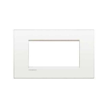 BTICINO LNC4804BN Plaque LivingLight AIR à 4 modules - blanc pur - métal BTICINO LNC4804BN Plaque LivingLight AIR à 4 modules - blanc pur - métal