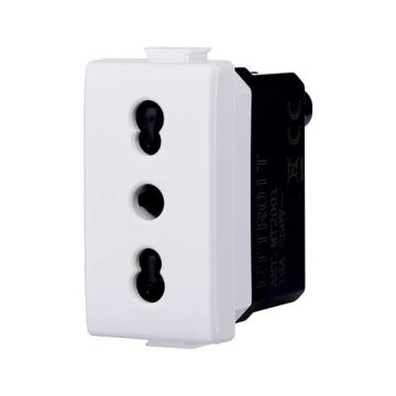 Prise italienne 2P+T 10/16A compatible Bticino Matix couleur Blanc