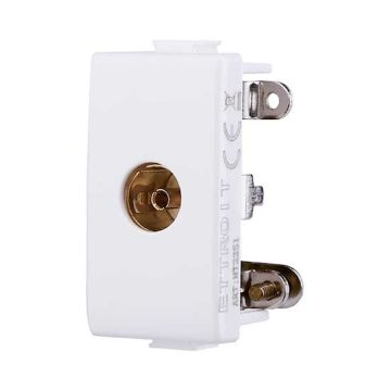 Prise télévision simple femelle compatible Bticino Matix couleur blanc