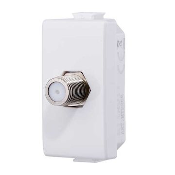 Prise télévision TV satellite type F à vis compatible Bticino Matix couleur blanc