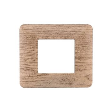 Plaque compatibles Bticino Matix 2 modules plastique couleur bois clair