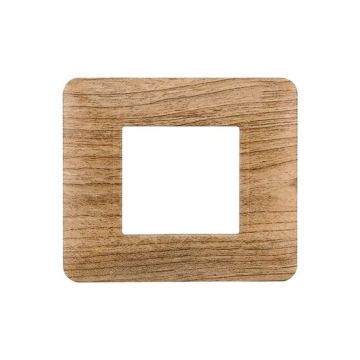 Plaque compatibles Bticino Matix 2 modules plastique couleur bois sombre