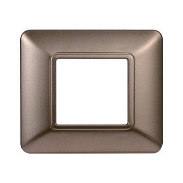 Plaque compatibles Bticino Matix 2 modules plastique couleur bronze