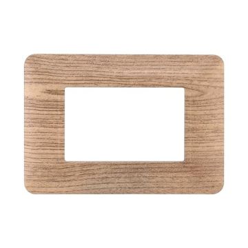 Plaque compatibles Bticino Matix 3 modules plastique couleur bois clair