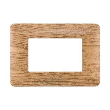 Plaque compatibles Bticino Matix 3 modules plastique couleur bois sombre