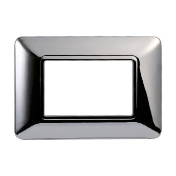 Plaque compatibles Bticino Matix 3 modules plastique couleur chrome poli
