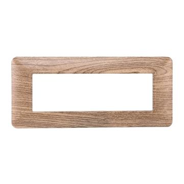Plaque compatibles Bticino Matix 6 modules plastique couleur bois clair