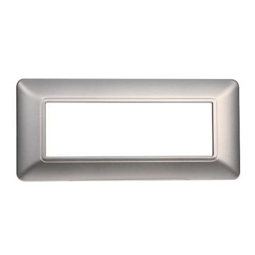 Plaque compatibles Bticino Matix 6 modules plastique couleur argent