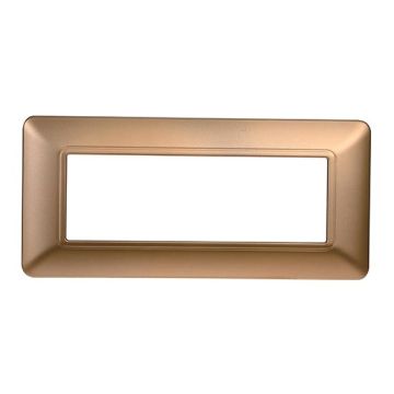 Plaque compatibles Bticino Matix 6 modules plastique couleur or