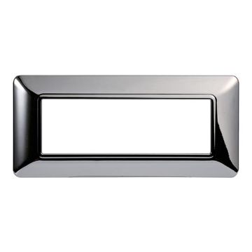 Plaque compatibles Bticino Matix 6 modules plastique couleur chrome poli
