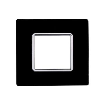 Plaque compatibles Bticino Matix 2 modules verre couleur noir