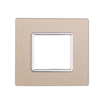 Plaque compatibles Bticino Matix 2 modules verre couleur or