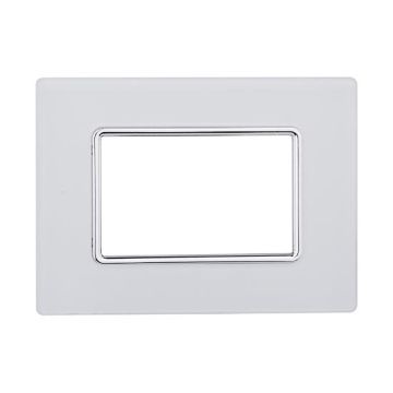 Plaque compatibles Bticino Matix 3 modules verre couleur blanc