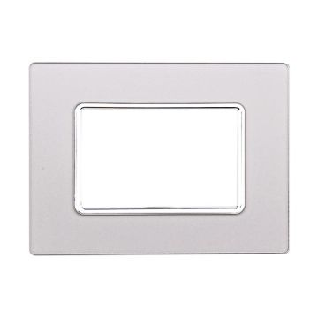 Plaque compatibles Bticino Matix 3 modules verre couleur argent