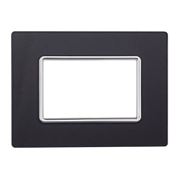 Plaque compatibles Bticino Matix 3 modules verre couleur acier graphite foncé