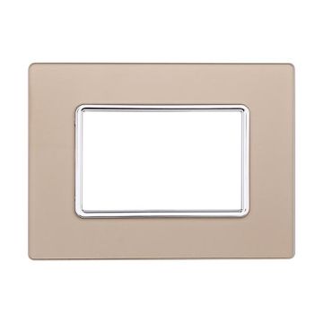 Plaque compatibles Bticino Matix 3 modules verre couleur or