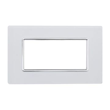 Plaque compatibles Bticino Matix 4 modules verre couleur blanc
