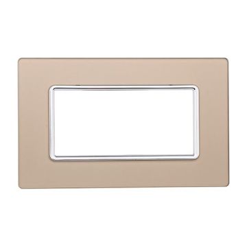 Plaque compatibles Bticino Matix 4 modules verre couleur or