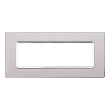 Plaque compatibles Bticino Matix 6 modules verre couleur argent