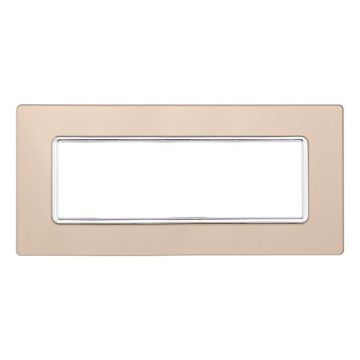 Plaque compatibles Bticino Matix 6 modules verre couleur or