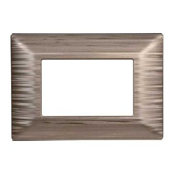 Plaque compatibles Bticino Matix 3 modules plastique couleur Or Satiné