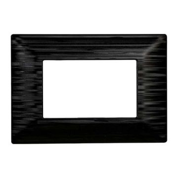 Plaque compatibles Bticino Matix 3 modules plastique couleur noir satiné