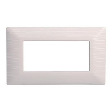 Plaque compatibles Bticino Matix 4 modules plastique couleur blanc satiné