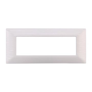 Plaque compatibles Bticino Matix 6 modules plastique couleur blanc satiné