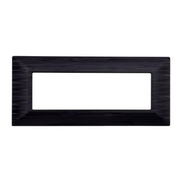 Plaque compatibles Bticino Matix 6 modules plastique couleur noir satiné