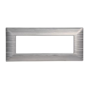 Plaque compatibles Bticino Matix 6 modules plastique couleur argent satiné