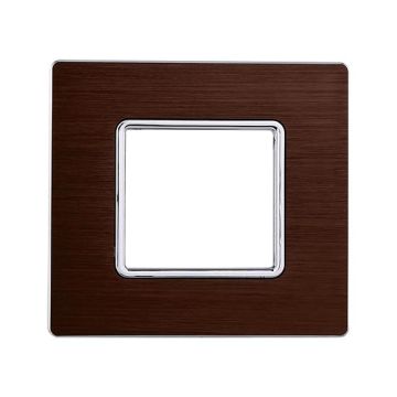 Plaque compatibles Bticino Matix 2 modules aluminium couleur bronze satiné