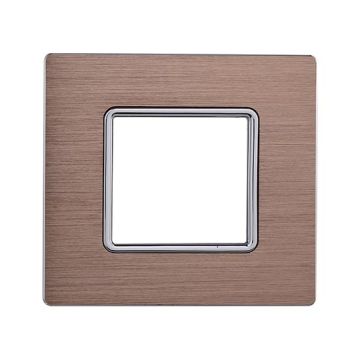 Plaque compatibles Bticino Matix 2 modules aluminium couleur or satiné