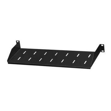 Étagère fixe 1U 170mm pour Armoire rack 19" acier couleur noir RAL 9005 Étagère fixe 1U 170mm pour Armoire rack 19" acier couleur noir RAL 9005