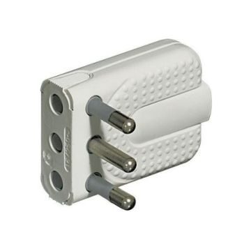 Bticino S2466TAE Fiche de coin volant, peu encombrante, 250 V Bticino S2466TAE Fiche de coin volant, peu encombrante, 250 V