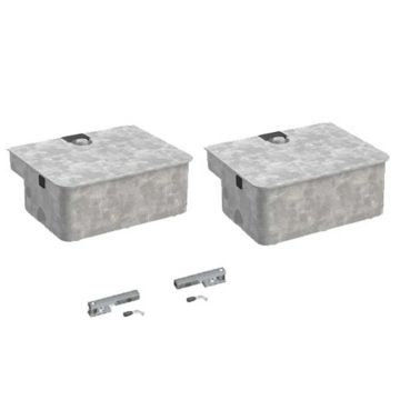 ROGER FU101 kit de 2 caissons de fondation en acier galvanisé avec déclencheurs à levier