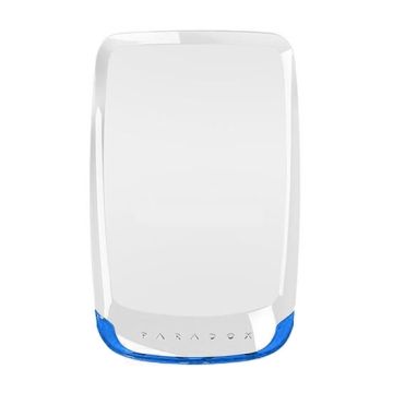 Paradox SR230 Sirène d'alarme intérieure/extérieure sans fil 868MHz avec lumière stroboscopique bleue intégrée IP54 Paradox SR230 Sirène d'alarme intérieure/extérieure sans fil 868MHz avec lumière stroboscopique bleue intégrée IP54