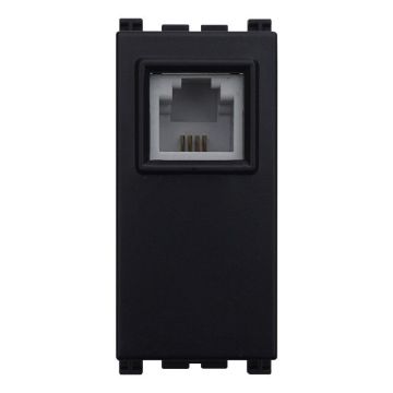 Prise téléphonique RJ11 ETTROIT connecteur téléphonique couleur NOIR compatible avec Vimar Arkè - VA2354