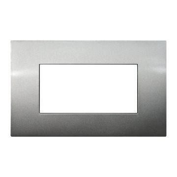 Plaque ETTROIT 4 places série Venus 4P couleur Titane Compatible avec Vimar Arke VA83408