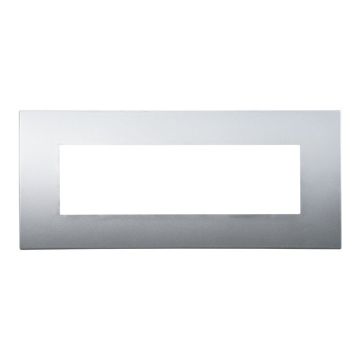 Plaque Ettroit VA83706 7 modules, série Venus, plastique argenté, compatible avec la série Vimar Arkè