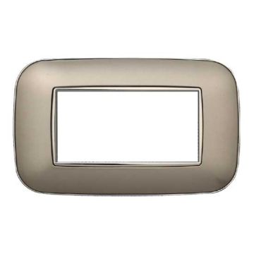 Plaque compatibles Bticino Axolute 4 modules plastique couleur titane Orbis série Moon Ettroit AN91408