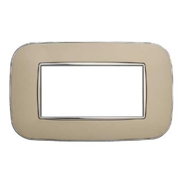 Plaque compatibles Bticino Axolute 4 modules plastique couleur sable Orbis série Moon Ettroit AN91409