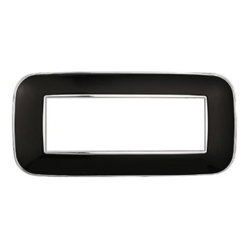 Plaque compatibles Bticino Axolute 6 modules plastique couleur noir Orbis série Moon Ettroit AN91602