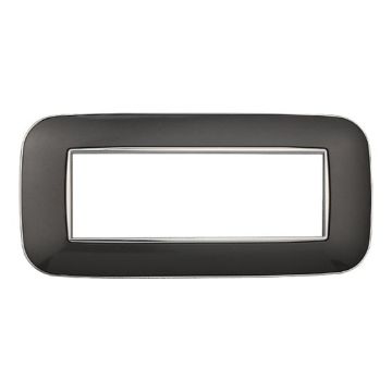 Plaque compatibles Bticino Axolute 6 modules plastique couleur acier graphite foncé Orbis série Moon Ettroit AN91607