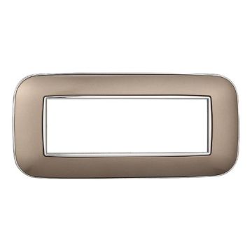Plaque compatibles Bticino Axolute 6 modules plastique couleur chrome poli Orbis série Moon Ettroit AN91613
