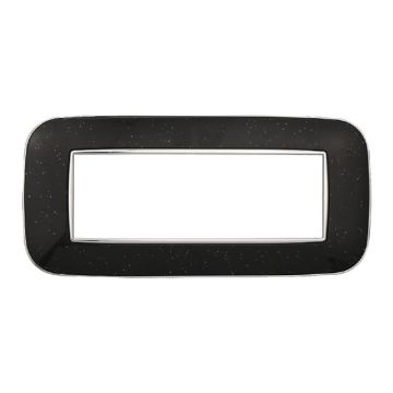 Plaque compatibles Bticino Axolute 6 modules plastique couleur noir brillant Orbis série Moon Ettroit AN91624