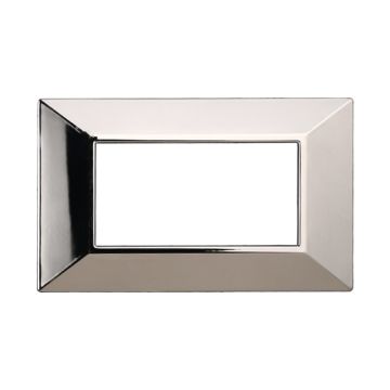 ETTROIT AN90413 Plaque Pyramide 4P Série MOON Couleur Chrome Poli Compatible avec Bticino Axolute