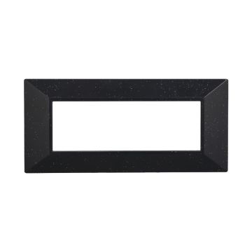ETTROIT AN90624 6P Plaque Pyramide Série Lune Couleur Noir Vif Compatible avec Bticino Axolute