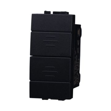 ETTROIT LN1204 Double interrupteur de verrouillage haut et bas 10A couleur noire Compatible avec Bticino Living International