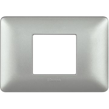 BTICINO matix - plaque 2p centrée argent AM4819MSL