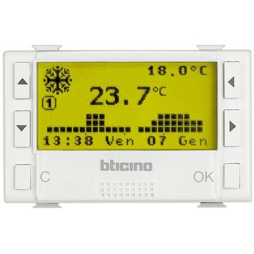 Thermostat chrono journalier/hebdomadaire BTicino AM5721 – Série Màtix 230 V Thermostat chrono journalier/hebdomadaire BTicino AM5721 – Série Màtix 230 V